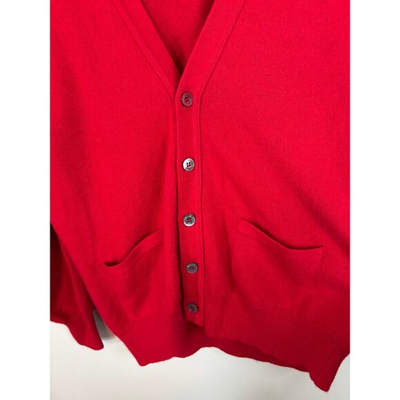 Neiman Marcus Cashmere Red Cardigan Sweater XL - Picture 3 of 6